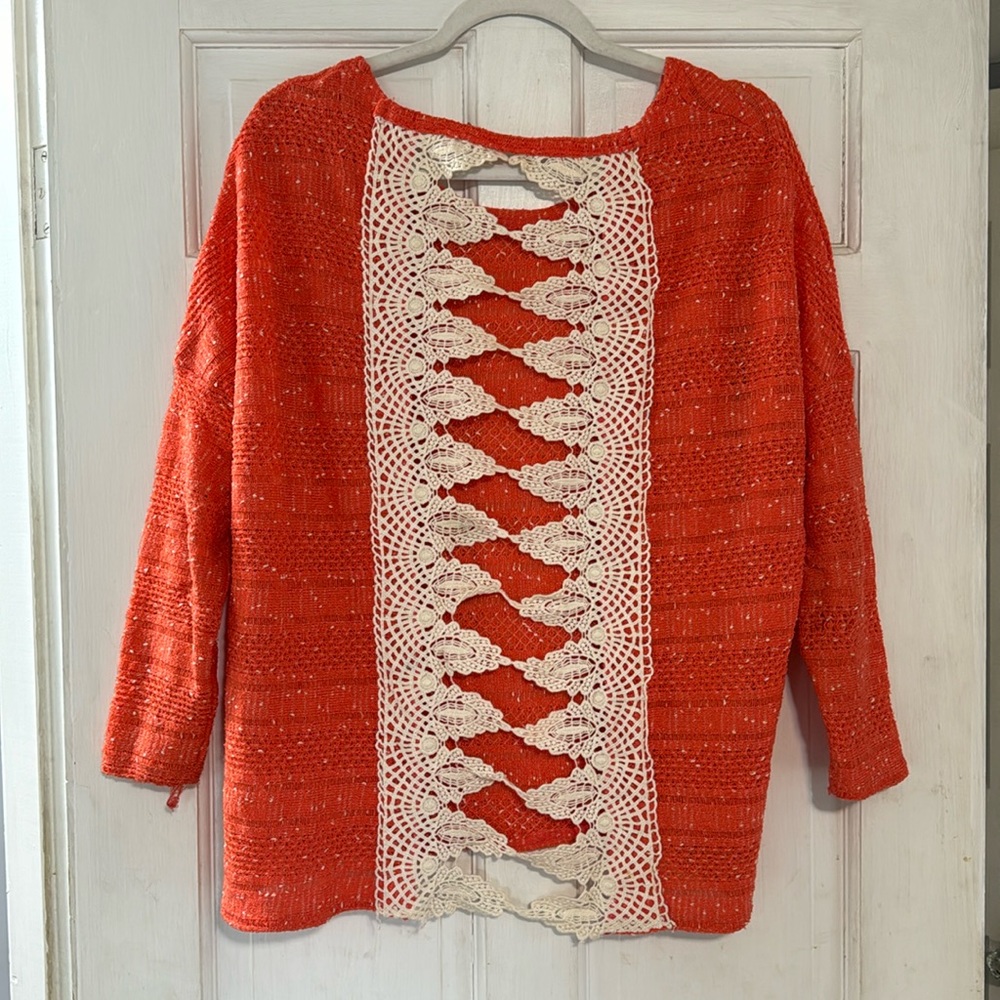 Coral Light Open Back Sweater